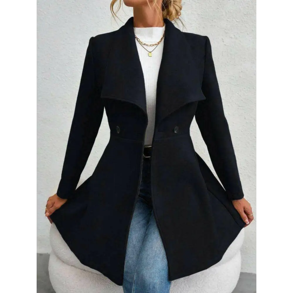 Timeless luxury fashion for women with the elegant collared neck coat $42.88 immerse yourself in a delightful basic