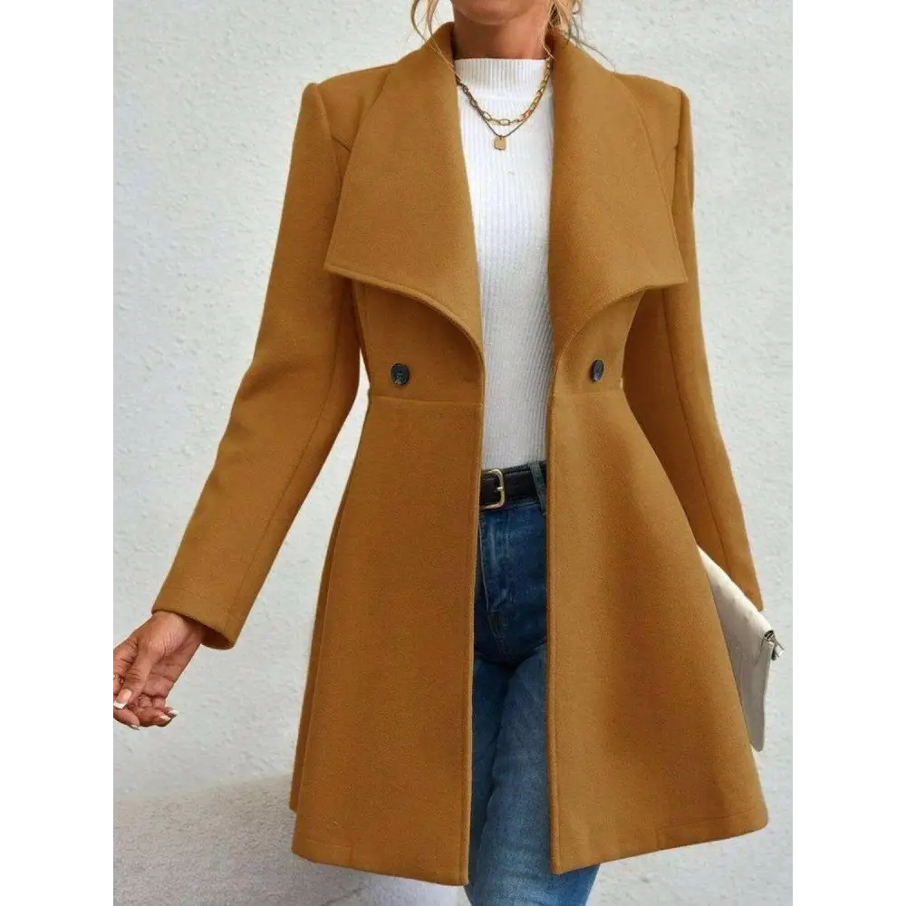 Timeless luxury fashion for women with the elegant collared neck coat $42.88 immerse yourself in a delightful basic