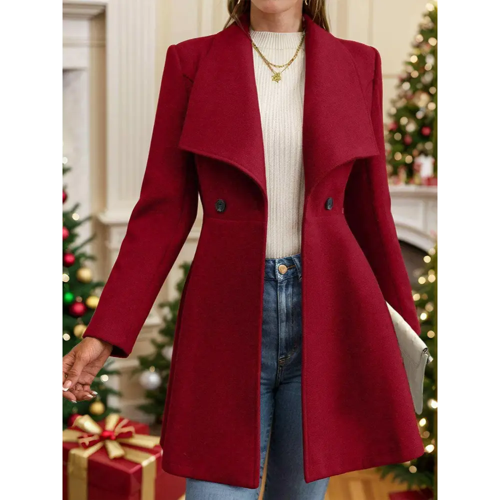 Timeless luxury fashion for women with the elegant collared neck coat $42.88 immerse yourself in a delightful basic