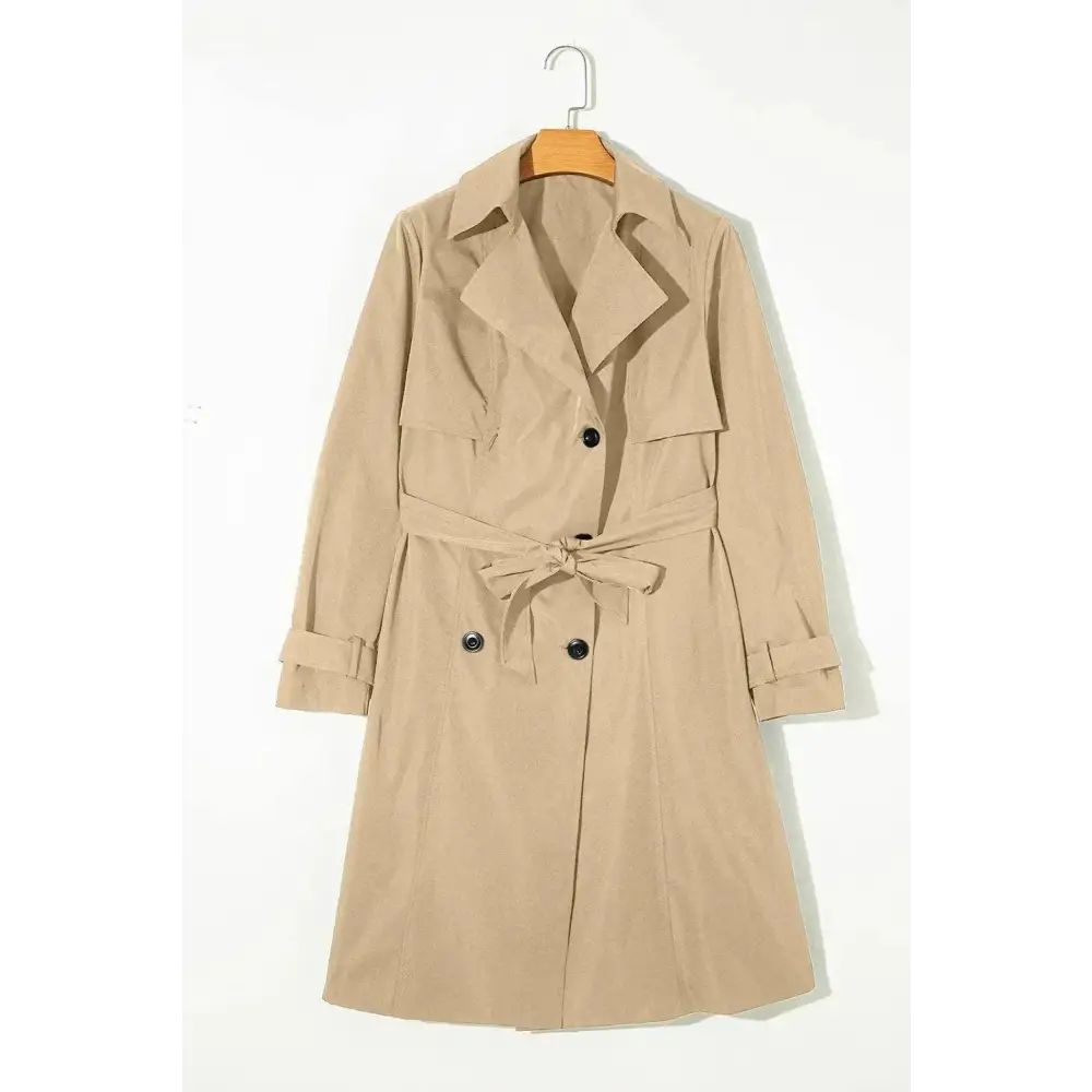 Elegant collared neck tie trench coat in luxury fashion for women $92.22 tied – a chic detail that adds a touch