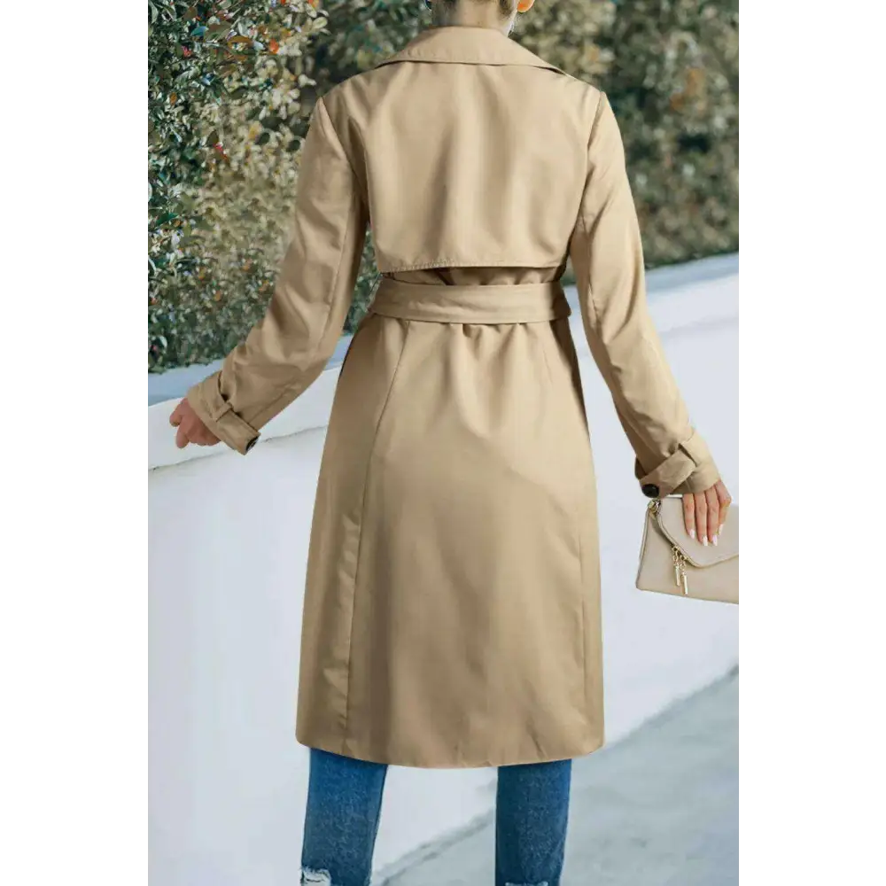 Elegant collared neck tie trench coat in luxury fashion for women $92.22 tied – a chic detail that adds a touch