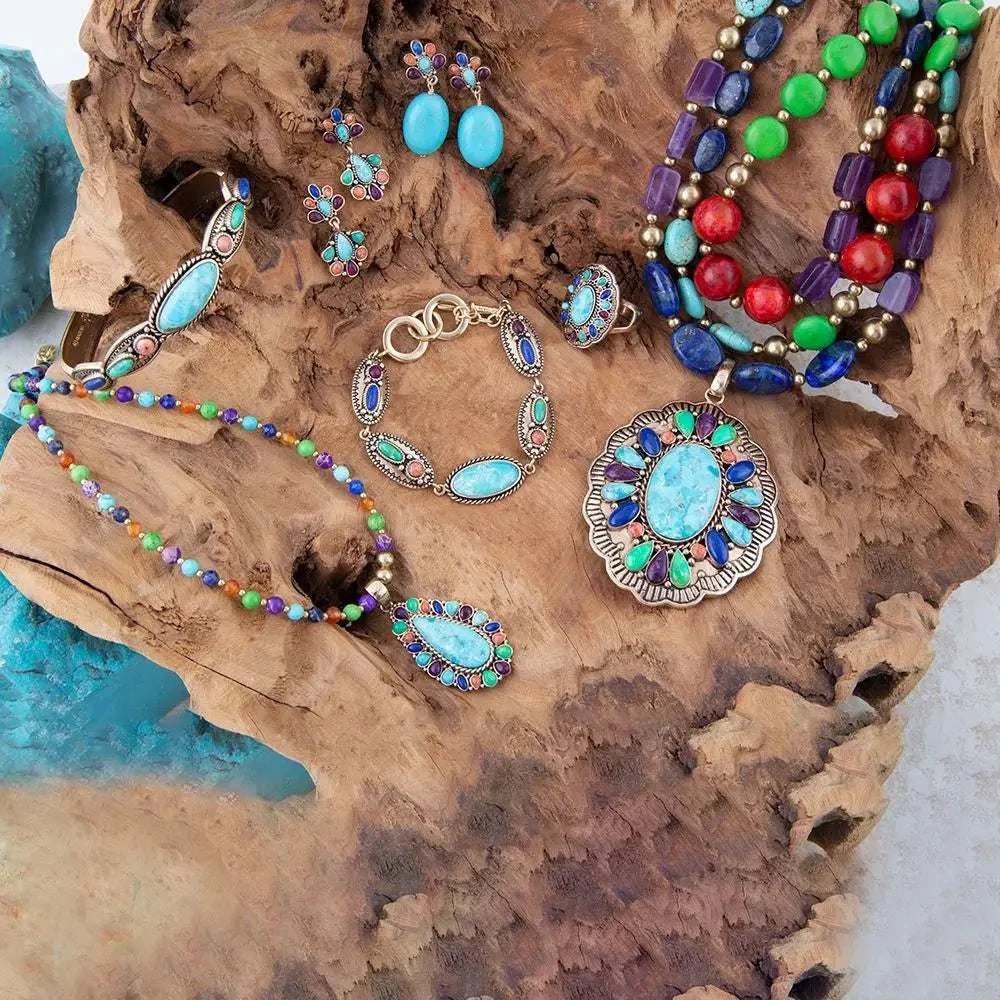Concho Colorful Golden Link Bracelet - Maven Couture IncBracelets