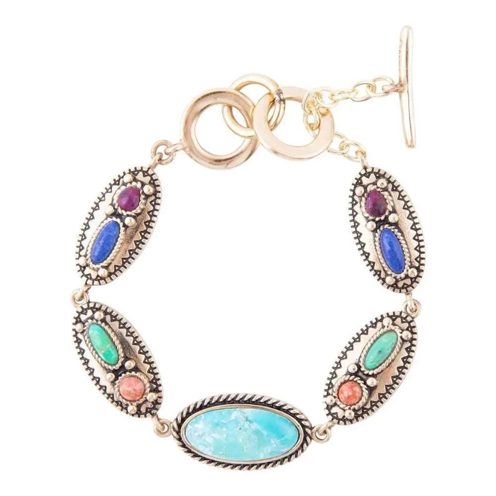 Concho Colorful Golden Link Bracelet - Maven Couture IncBracelets