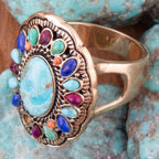 Concho Colorful Golden Statement Ring - Maven Couture IncRings