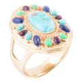 Concho Colorful Golden Statement Ring - Maven Couture IncRings