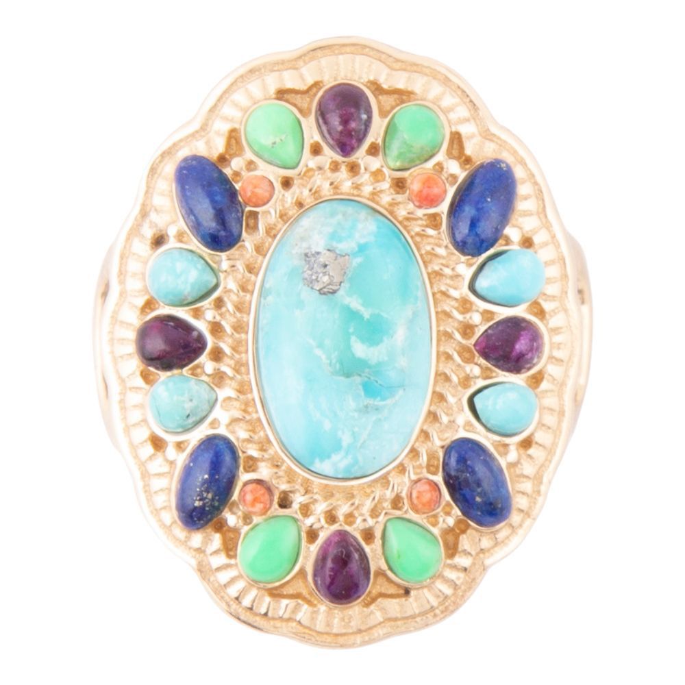 Concho Colorful Golden Statement Ring - Maven Couture IncRings