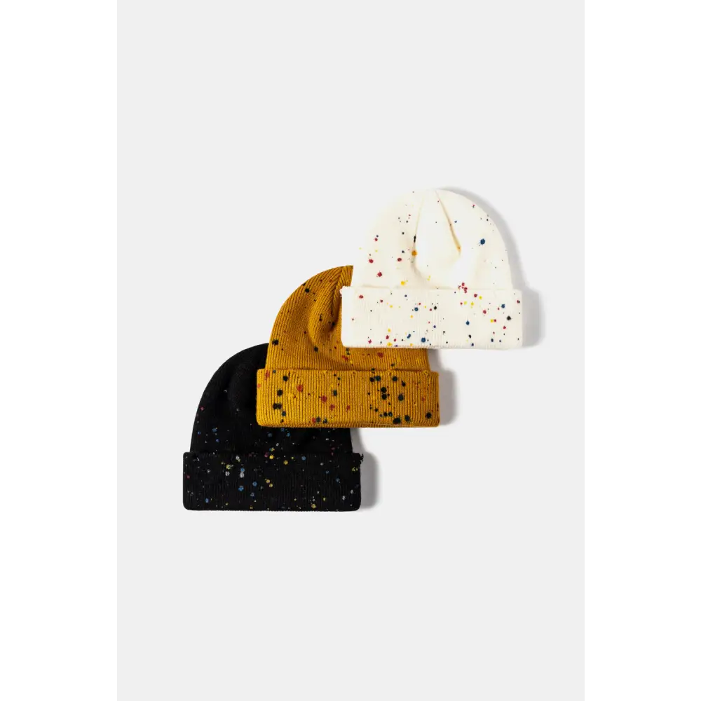 Confetti rib-knit cuff beanie redefines luxury fashion for women $14.99 picture flat lay beanie pattern confetti 100%