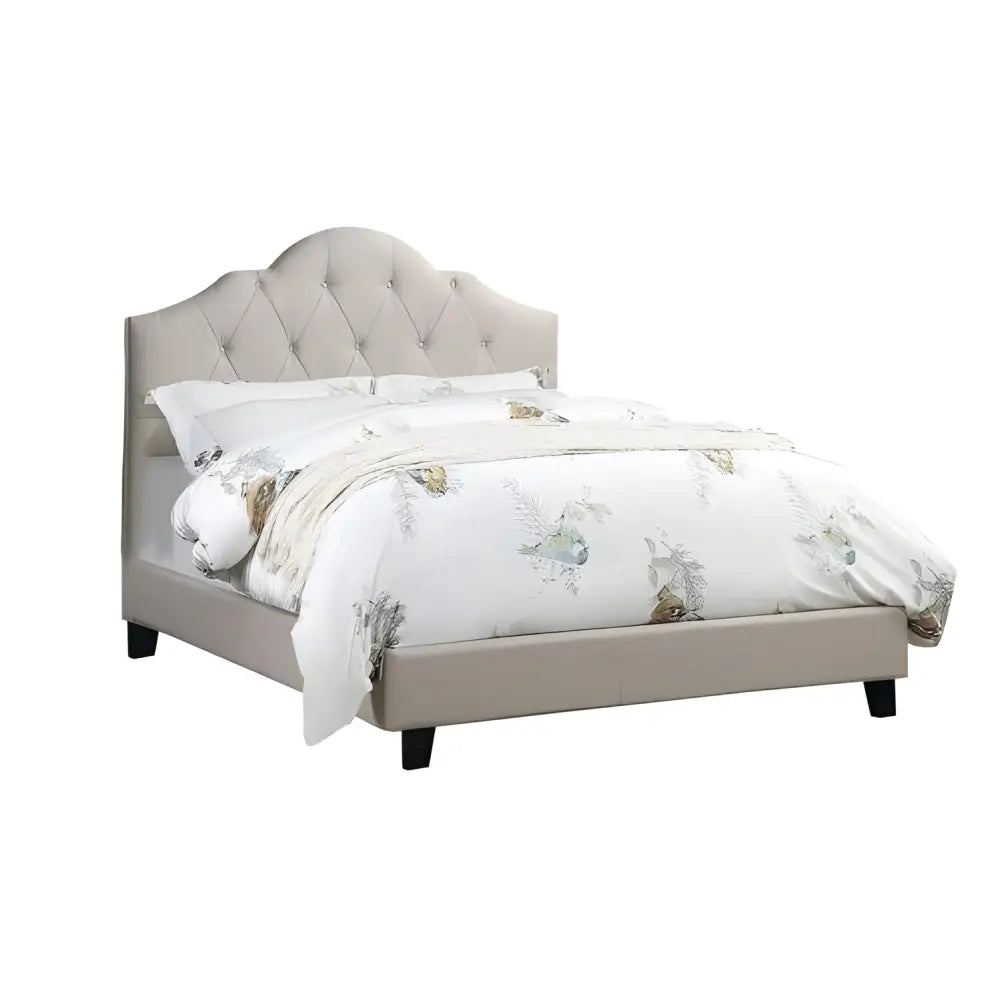 Elevate your bedroom with a luxurious light brown queen size bed $599 furniture specification product information item