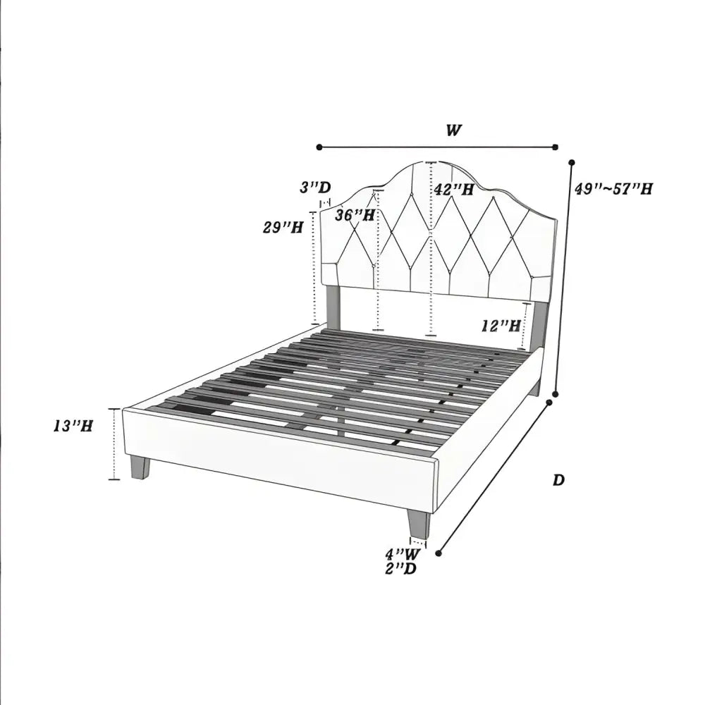 Elevate your bedroom with a luxurious light brown queen size bed $599 furniture specification product information item