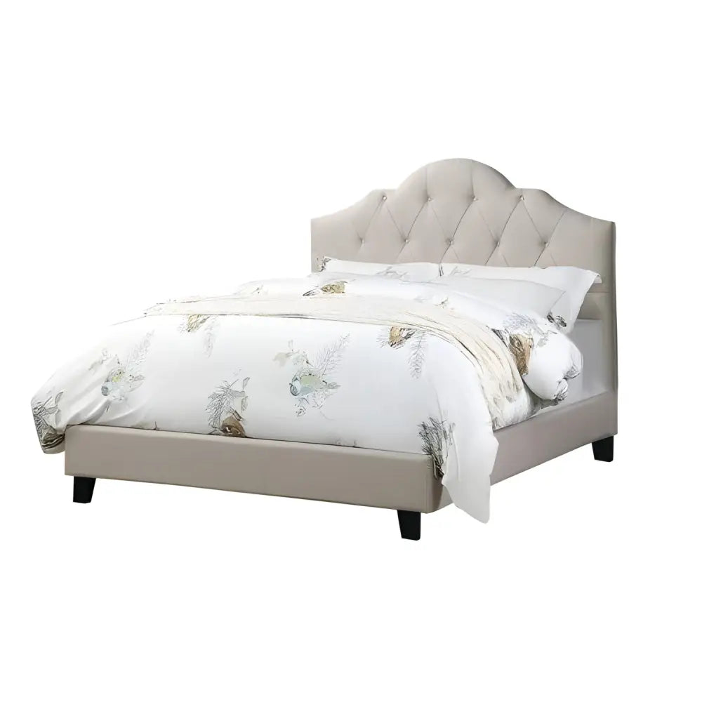 Elevate your bedroom with a luxurious light brown queen size bed $599 furniture specification product information item