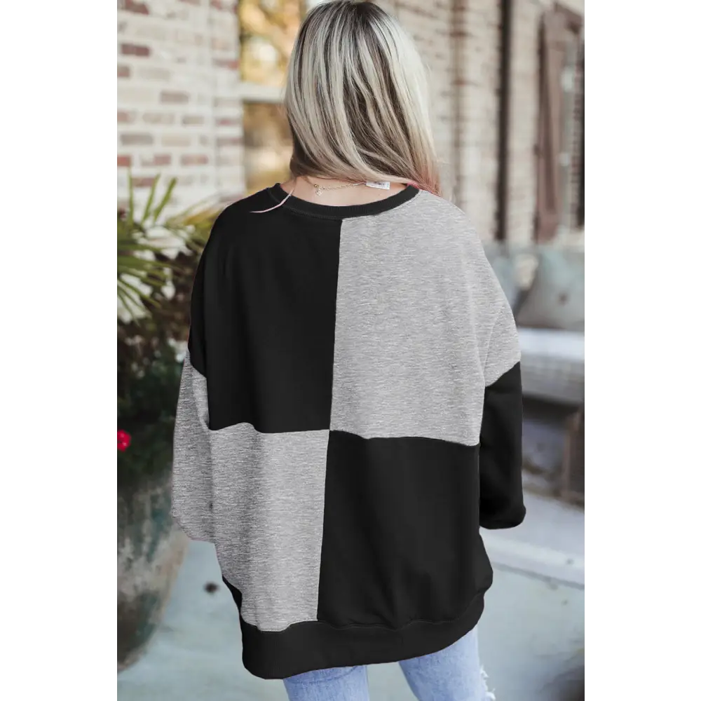 Elevate your wardrobe with the contrast half button long sleeve sweatshirt $39.99 high-low design, perfect