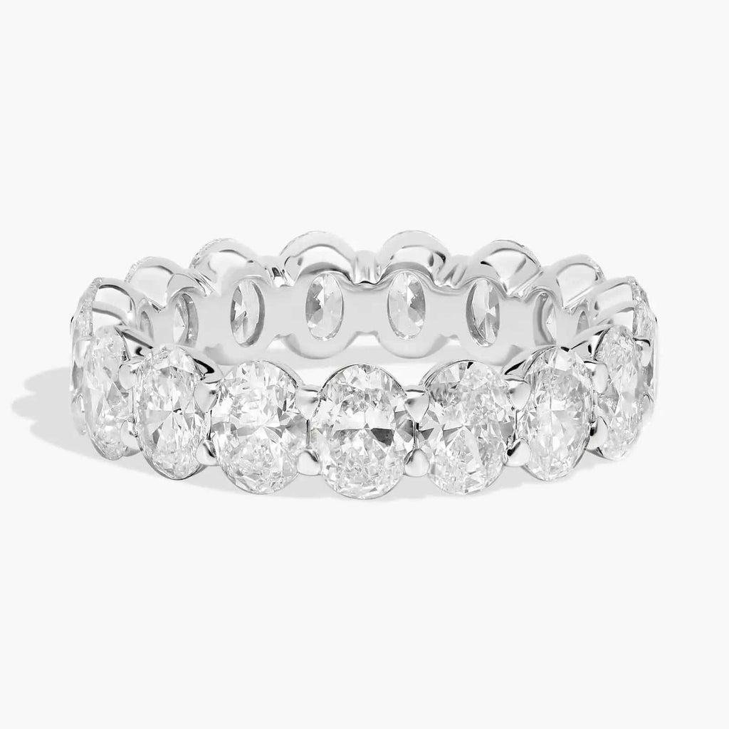 5.00 CTW Created Moissanite Oval Eternity Band Ring in 14k White Gold Overlay - Maven Couture IncDiamond Ring