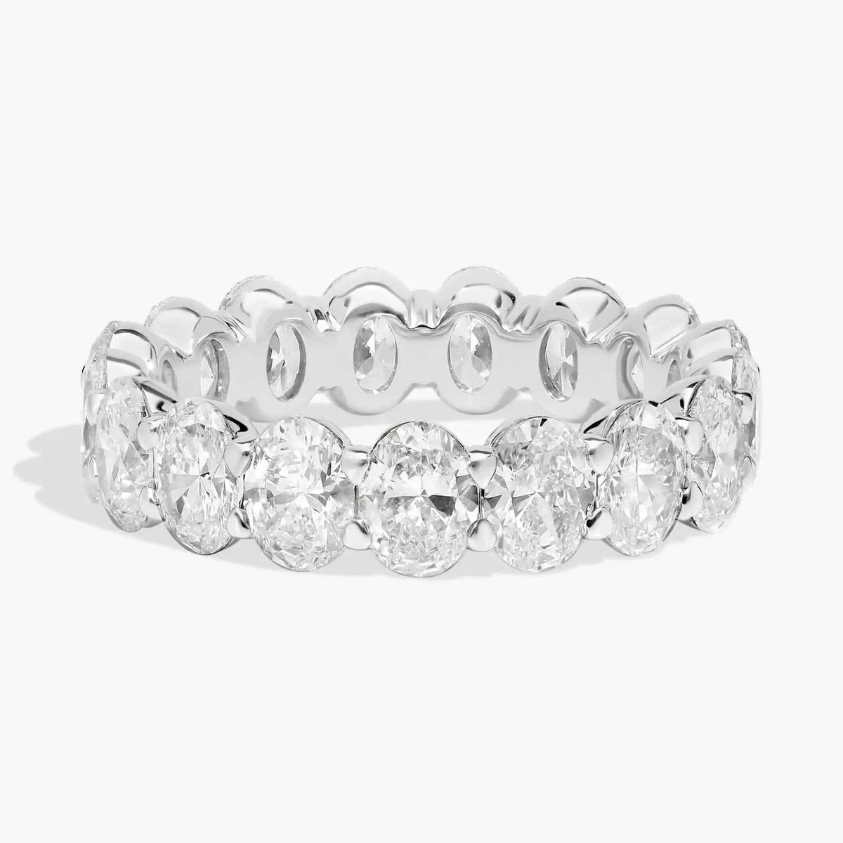 5.00 CTW Created Moissanite Oval Eternity Band Ring in 14k White Gold Overlay - Maven Couture IncDiamond Ring