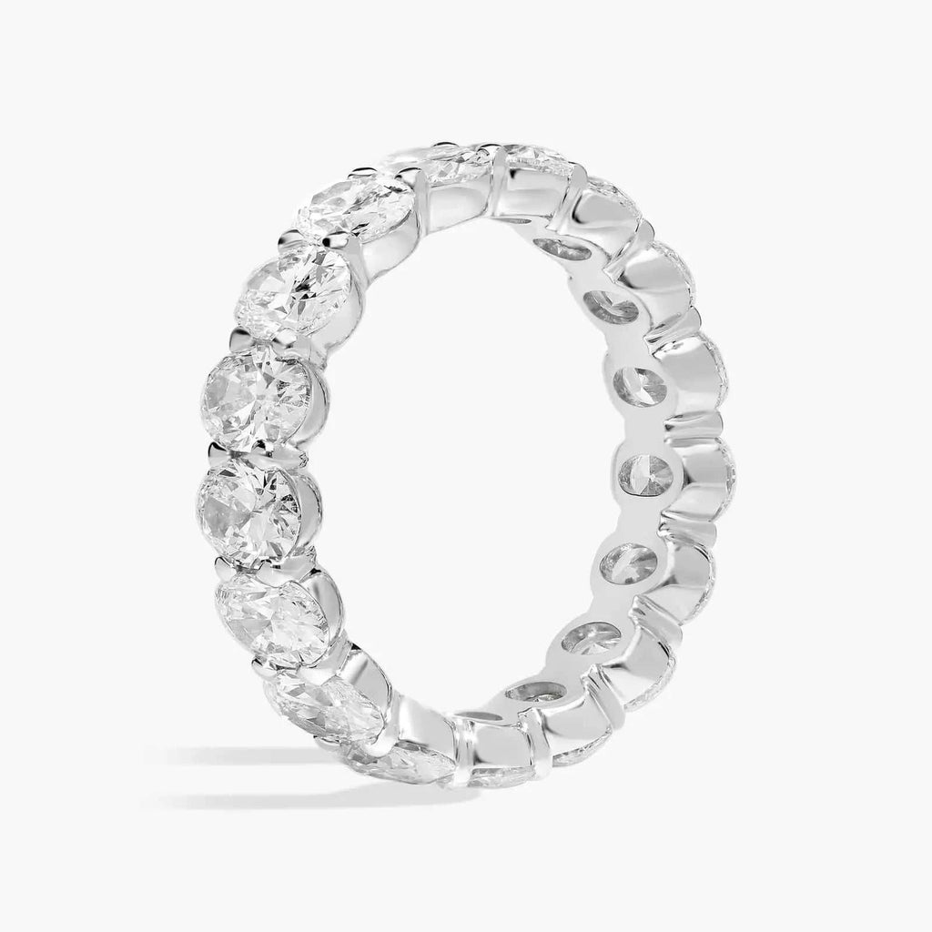 5.00 CTW Created Moissanite Oval Eternity Band Ring in 14k White Gold Overlay - Maven Couture IncDiamond Ring