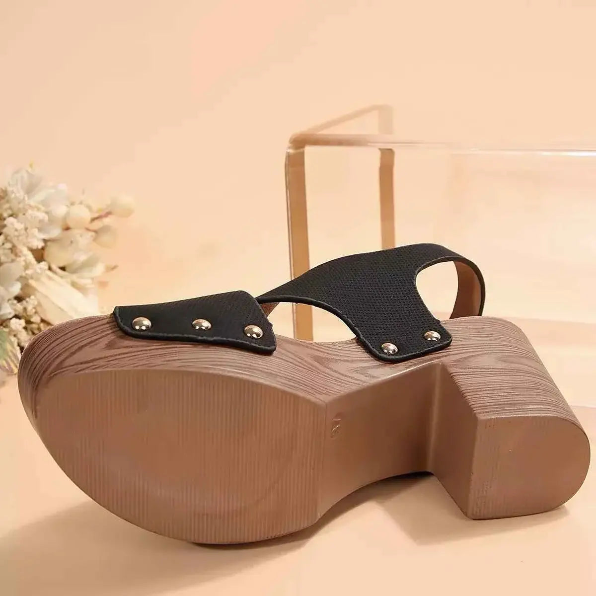 Crisscross Block Heels Sandals