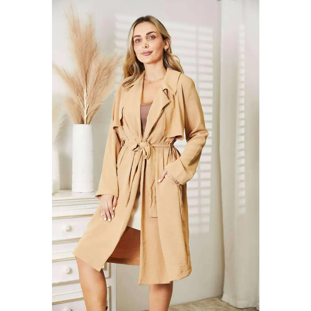 Elevate your wardrobe with the luxury culture code tied trench coat $58 this exquisite tied trench coat with pockets