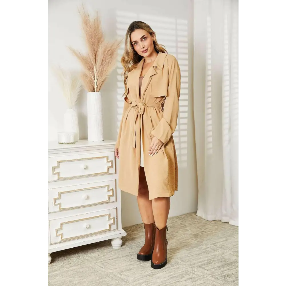 Elevate your wardrobe with the luxury culture code tied trench coat $58 this exquisite tied trench coat with pockets