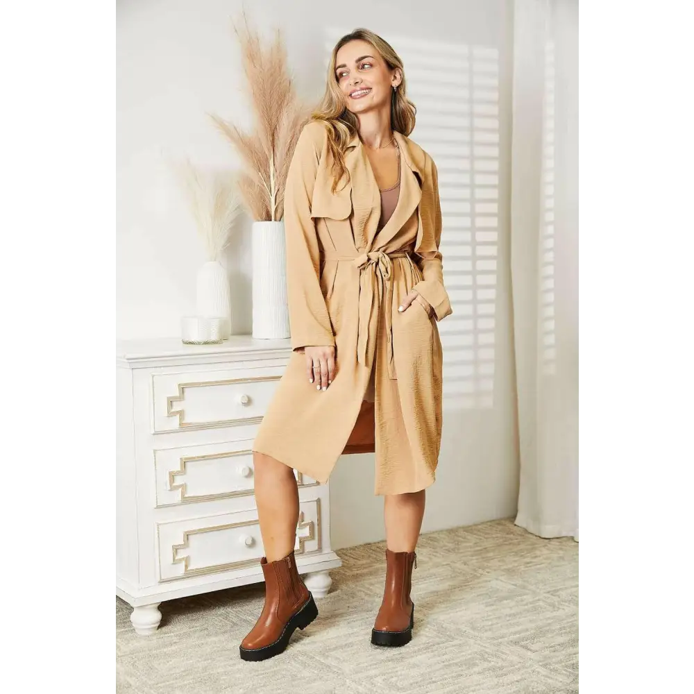 Elevate your wardrobe with the luxury culture code tied trench coat $58 this exquisite tied trench coat with pockets