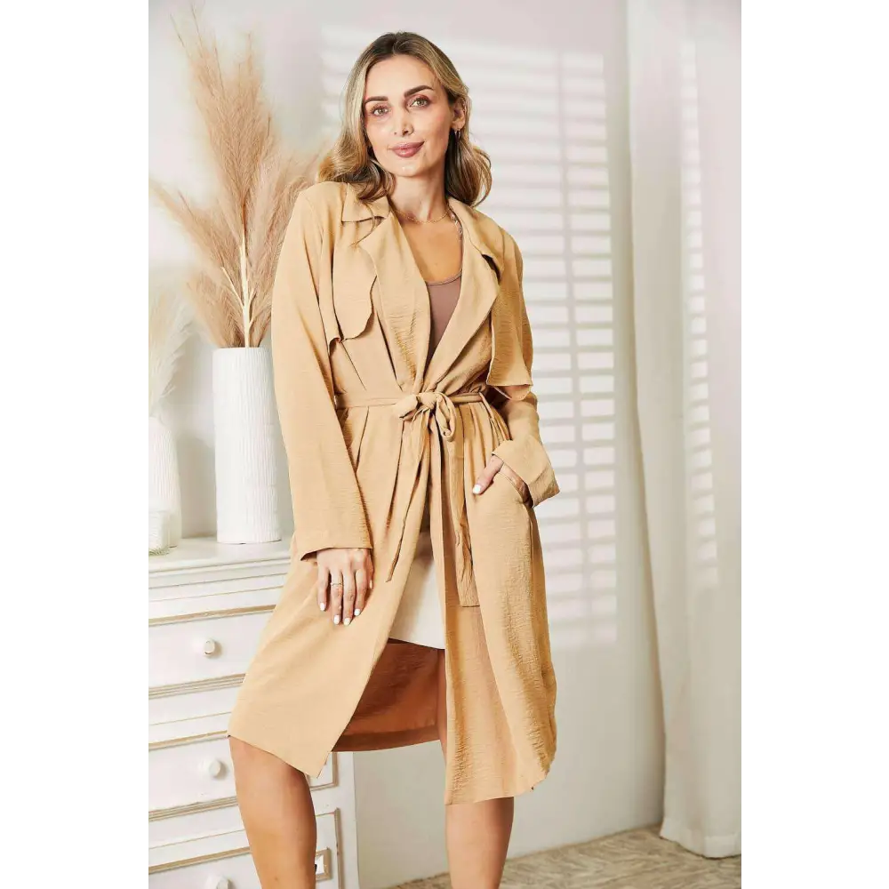 Elevate your wardrobe with the luxury culture code tied trench coat $58 this exquisite tied trench coat with pockets