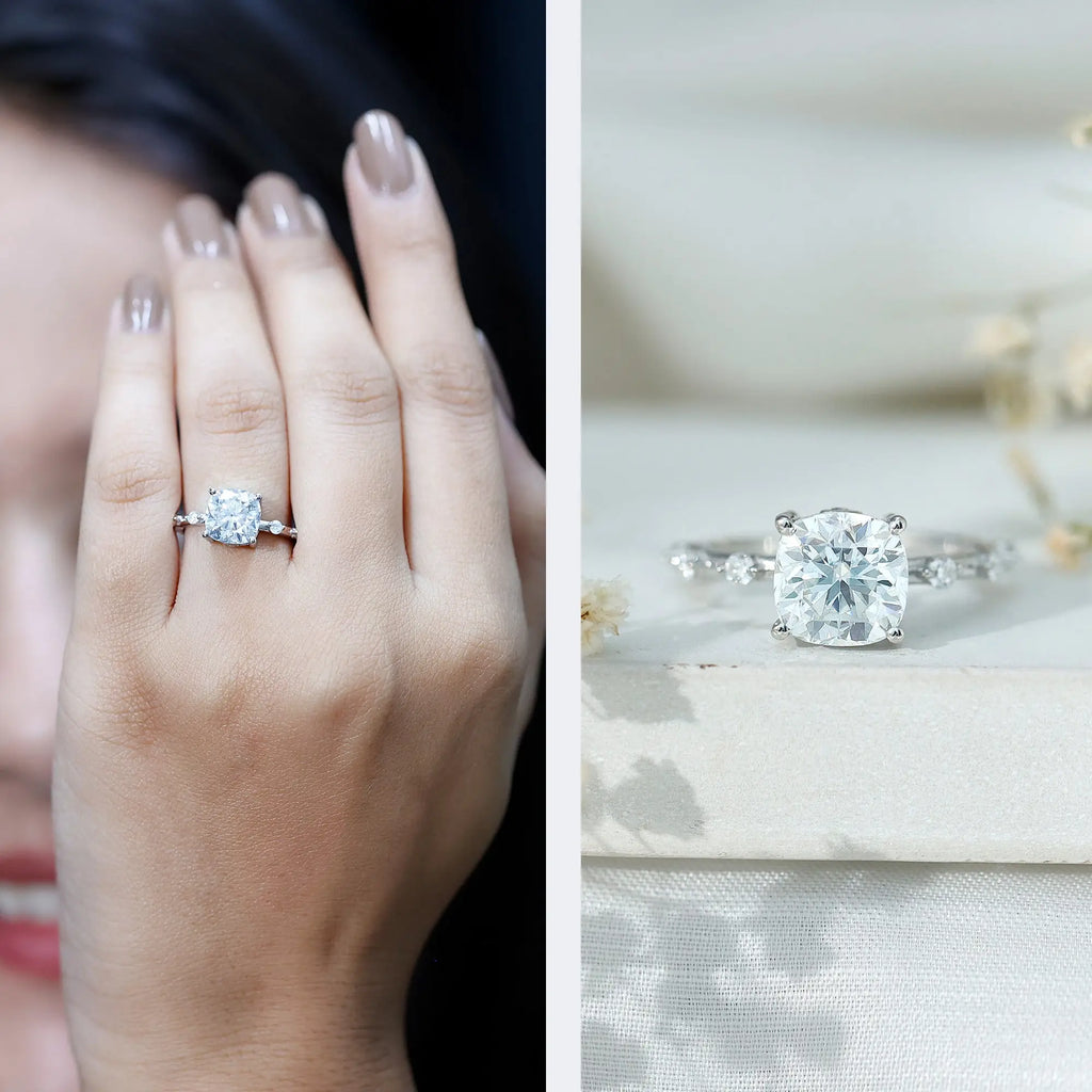 Cushion Cut 2 Carat Lab Grown Diamond Solitaire Engagement Ring with IGI Certificate