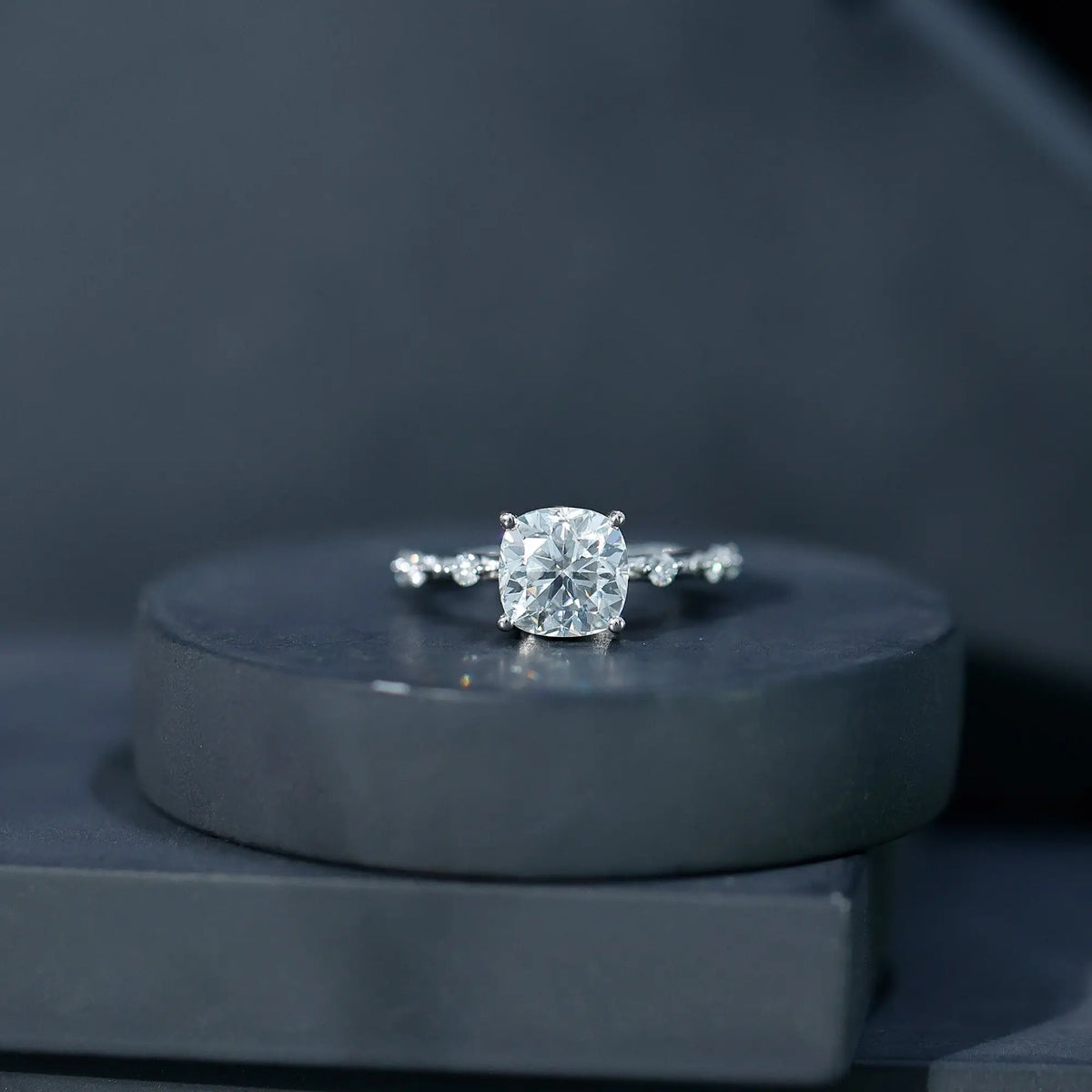 Cushion Cut 2 Carat Lab Grown Diamond Solitaire Engagement Ring with IGI Certificate