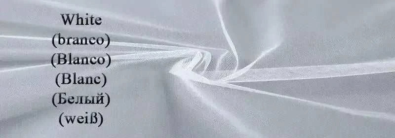 Customized Wedding Dress fabric sample in white polyester tulle with smooth, sheer texture and slight translucence