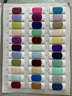 Color swatches in various shades including pink, purple, blue, green, red, beige and grey for Customized Wedding Dresses fabric options