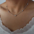 Cute Heart Necklace Earrings Bracelet Jewelry Set Stainless Steel For Women Fashion Shiny Zircon Bridal Accessories Wedding Gift