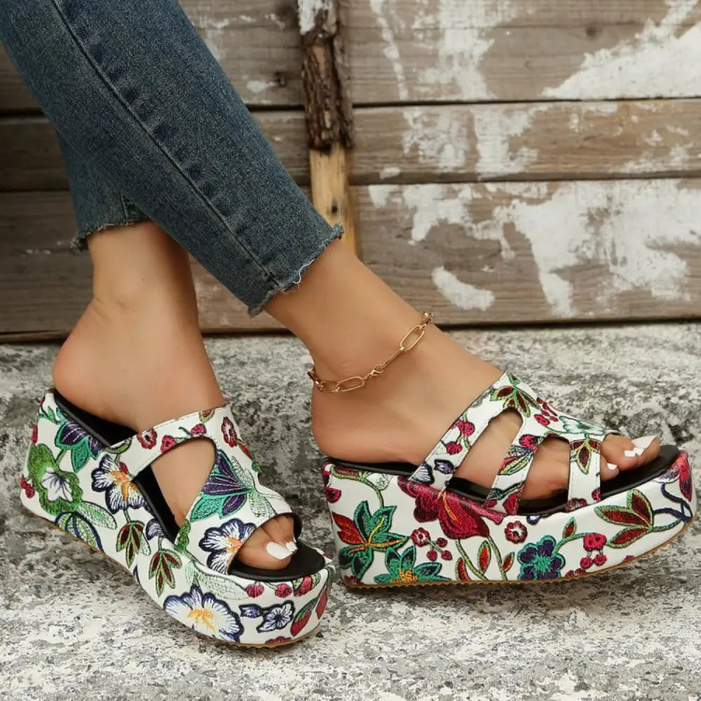 Elevate your style with luxury floral peep toe sandals $40.99 heel high heels, designed to elevate your stature