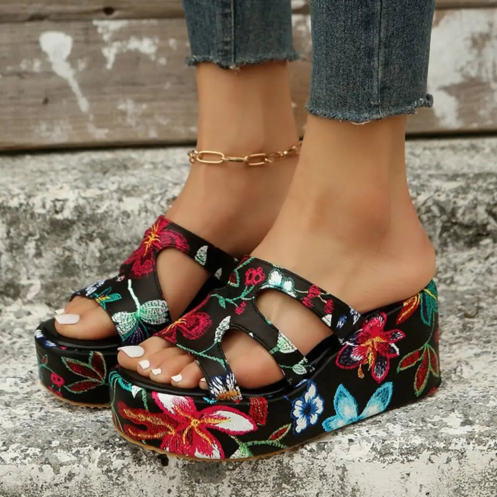 Elevate your style with luxury floral peep toe sandals $40.99 heel high heels, designed to elevate your stature