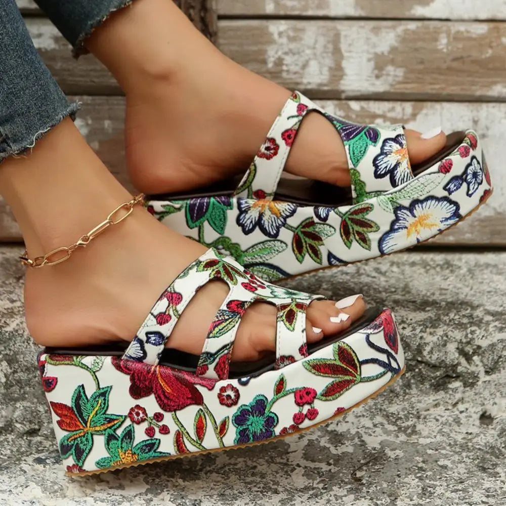 Elevate your style with luxury floral peep toe sandals $40.99 heel high heels, designed to elevate your stature