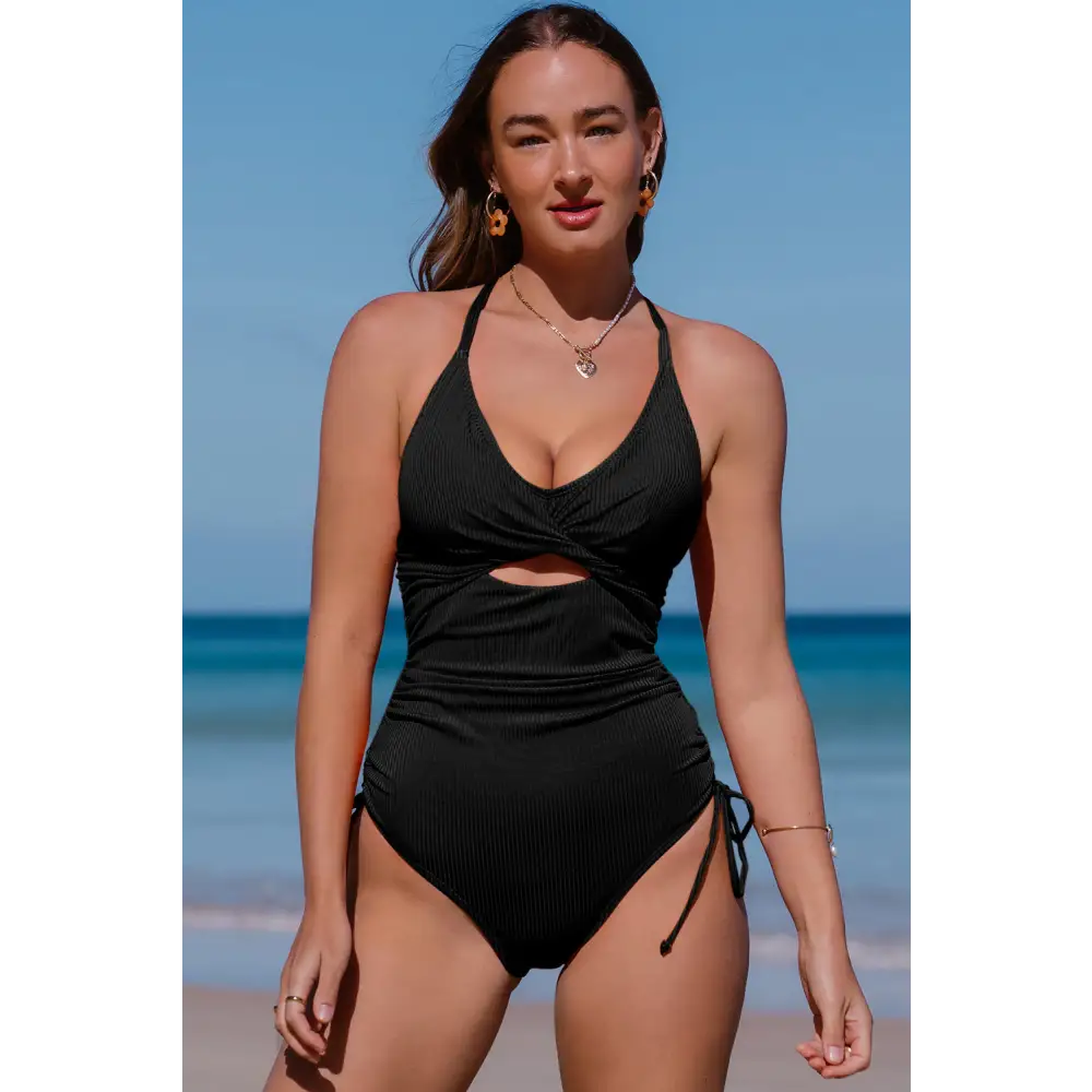 Exquisite cutout v-neck one-piece swimwear in luxury fashion for women $24.99 the innovative crisscross design not only