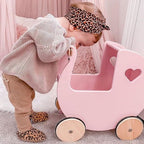 Wooden doll stroller for pretend play — product image 1