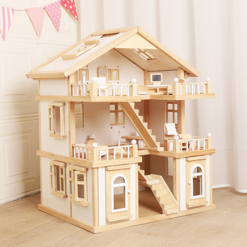 Wooden dollhouse for pretend play — product image 2