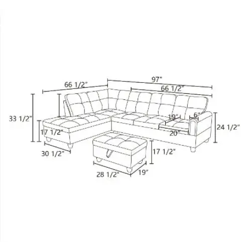 Elevate your living space with luxury dark brown flannel sofa set $569.99 indulge in the refined details