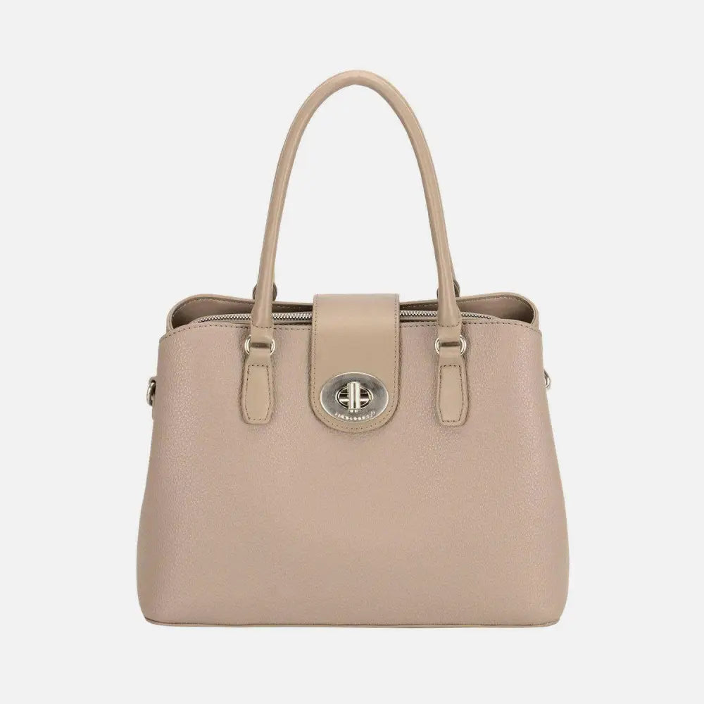 David jones pu leather twist-lock tote bag in luxury fashion for women $52.36 the pu leather twist-lock tote bag