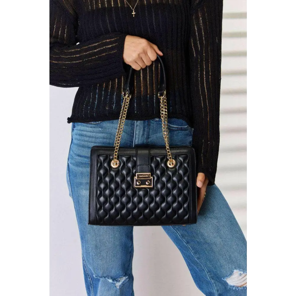 David jones quilted pu leather handbag for timeless luxury fashion $56.54 this exquisite quilted pu leather handbag