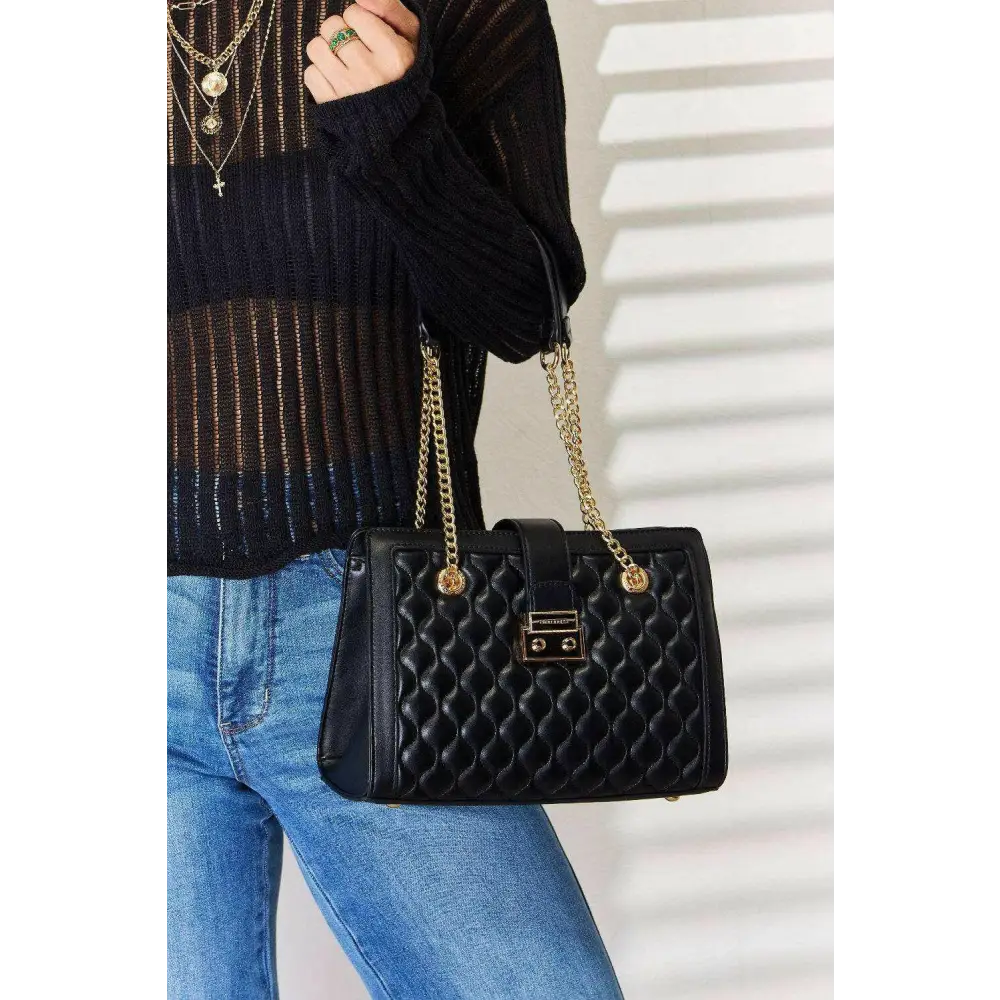 David jones quilted pu leather handbag for timeless luxury fashion $56.54 this exquisite quilted pu leather handbag