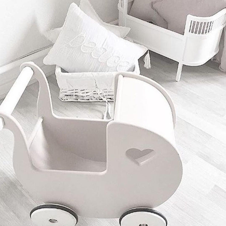 Wooden doll stroller for pretend play — product image 3