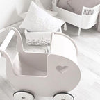 Wooden doll stroller for pretend play — product image 3