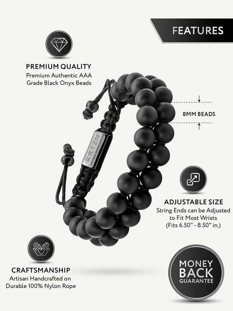 Black Onyx Beaded Bracelet - Morocco - Maven Couture IncBeaded Bracelet