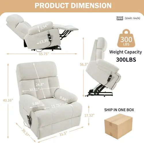 Experience luxury with the oversized power lift recliner chair