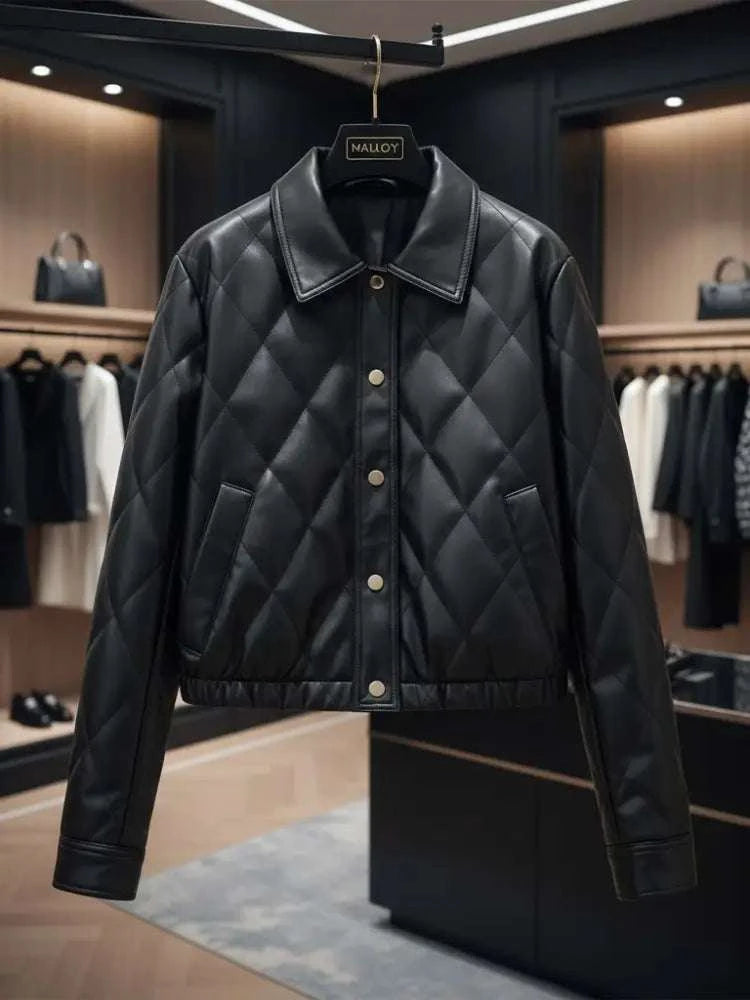 Diamond-Quilted Eco-Leather Jacket • DUMBO New Collection BYMANYC ® New York