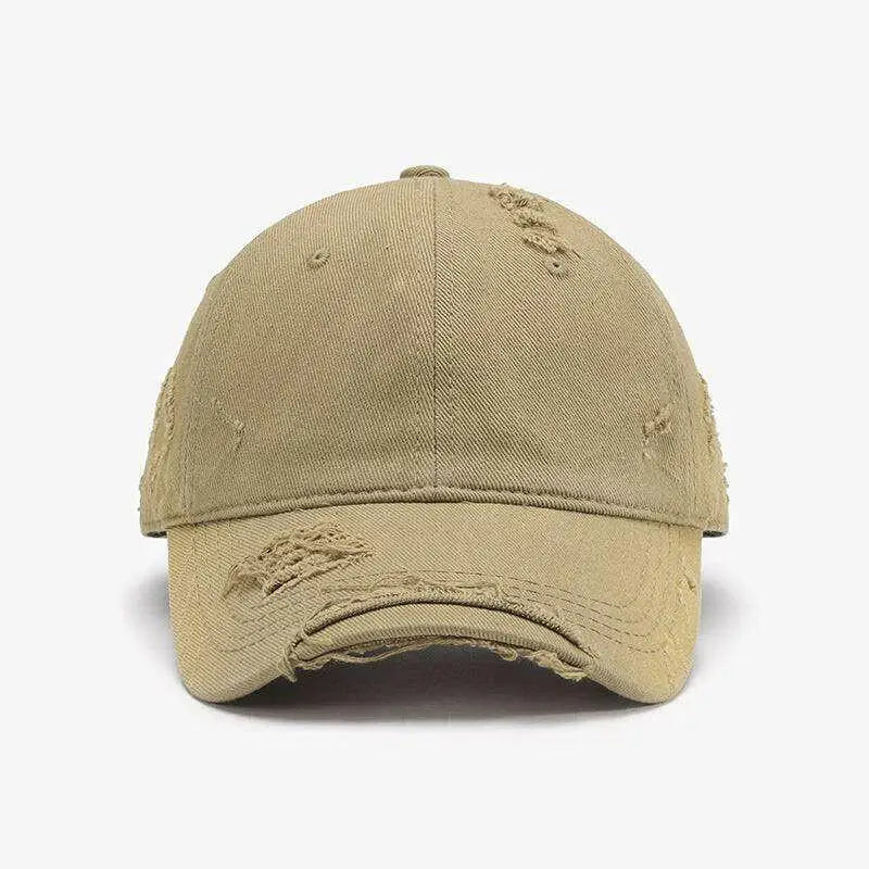 Chic distressed adjustable cotton hat for luxury fashion enthusiasts $22.88 1-piece cotton, known for its breathability