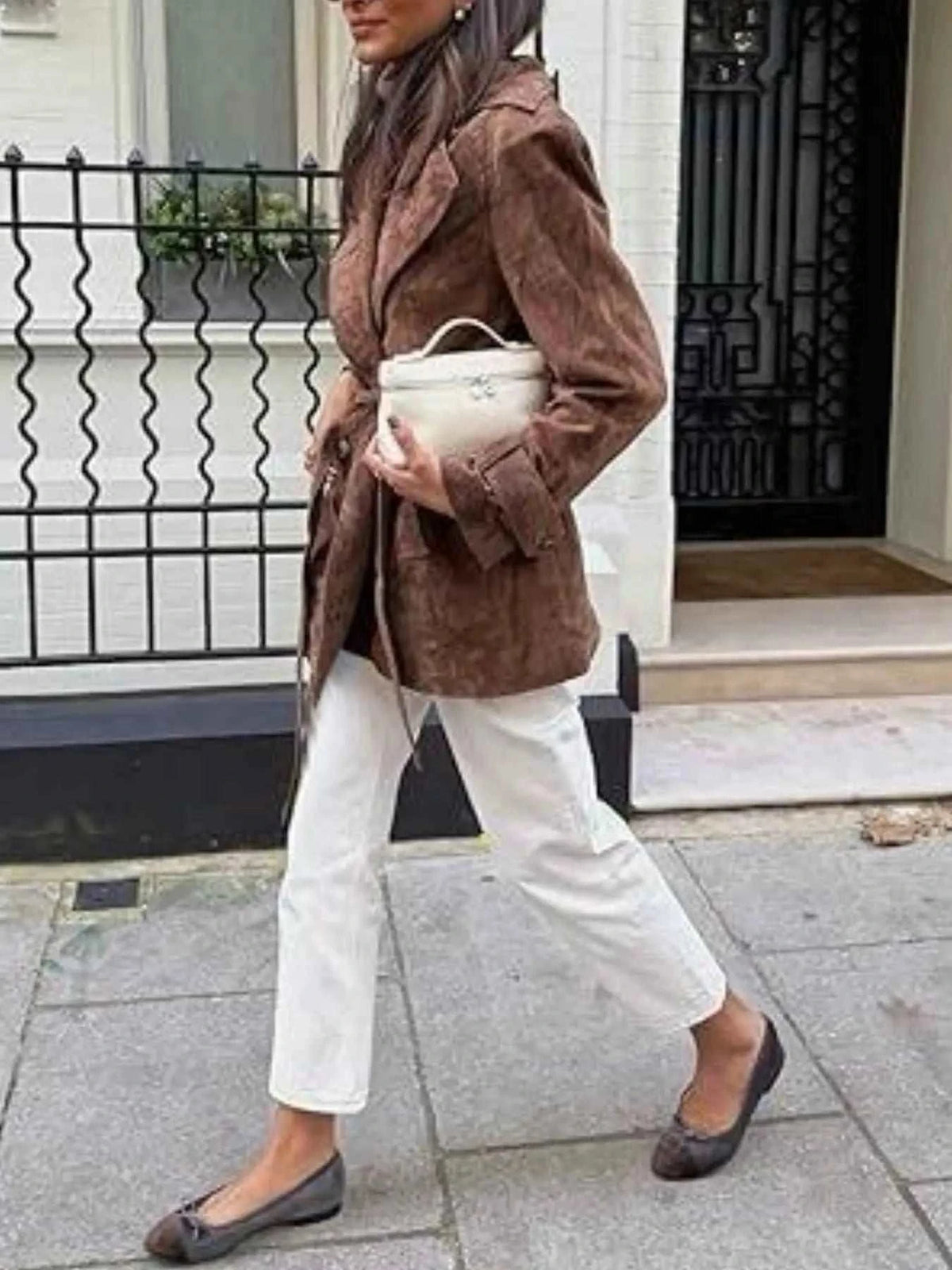 Double Breasted Tie Waist Coat