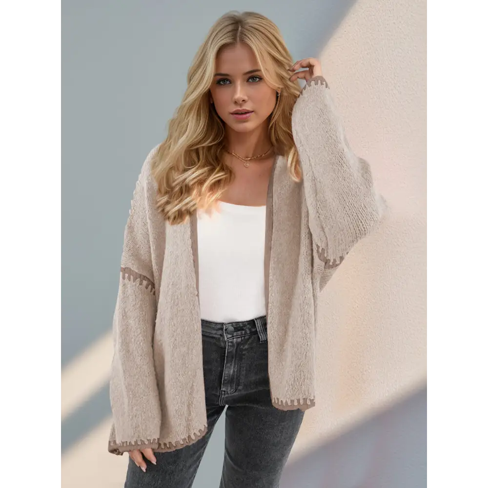 Timeless designer clothing chic double take contrast cardigan for luxury fashion $34.99 a quintessential basic style