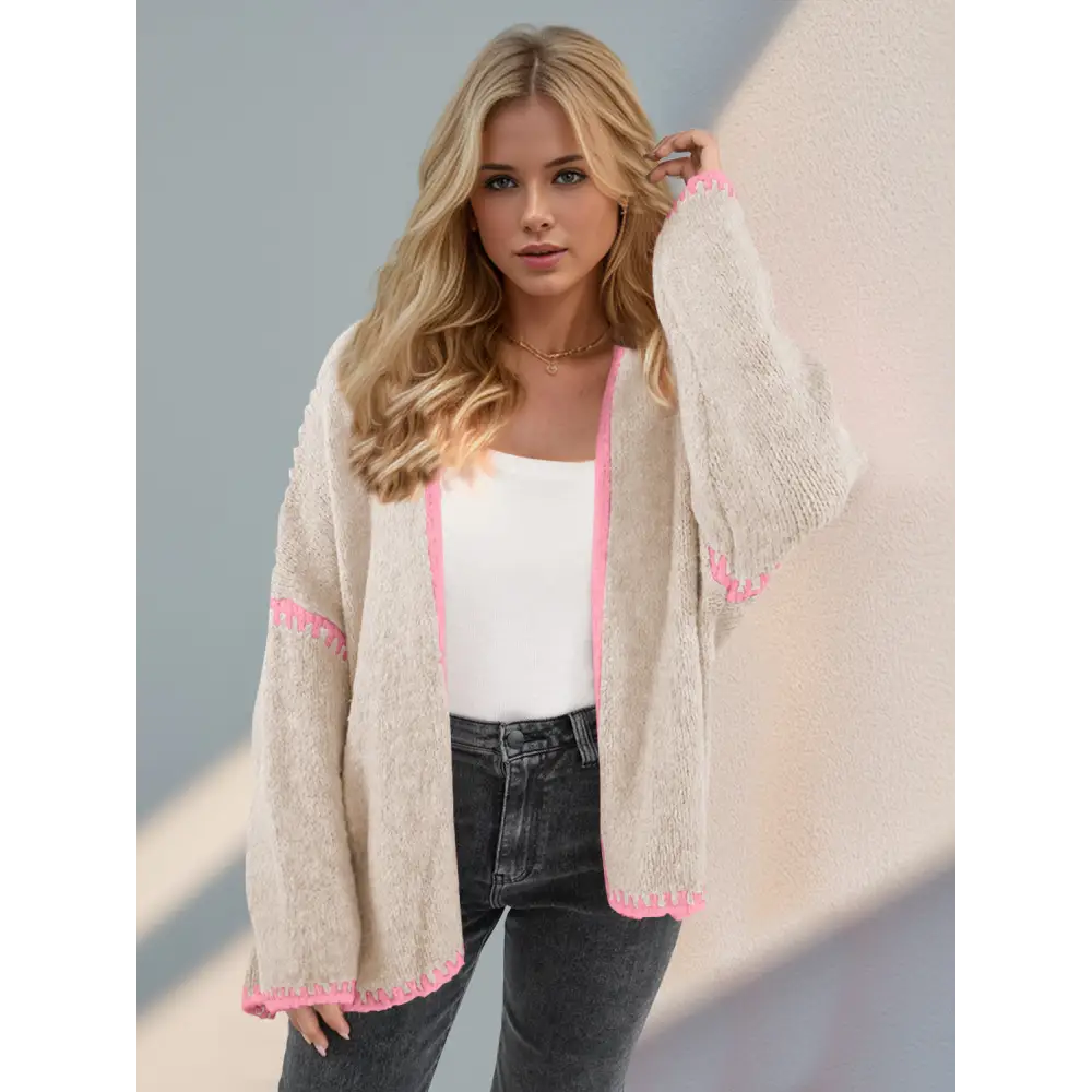 Timeless designer clothing chic double take contrast cardigan for luxury fashion $34.99 a quintessential basic style