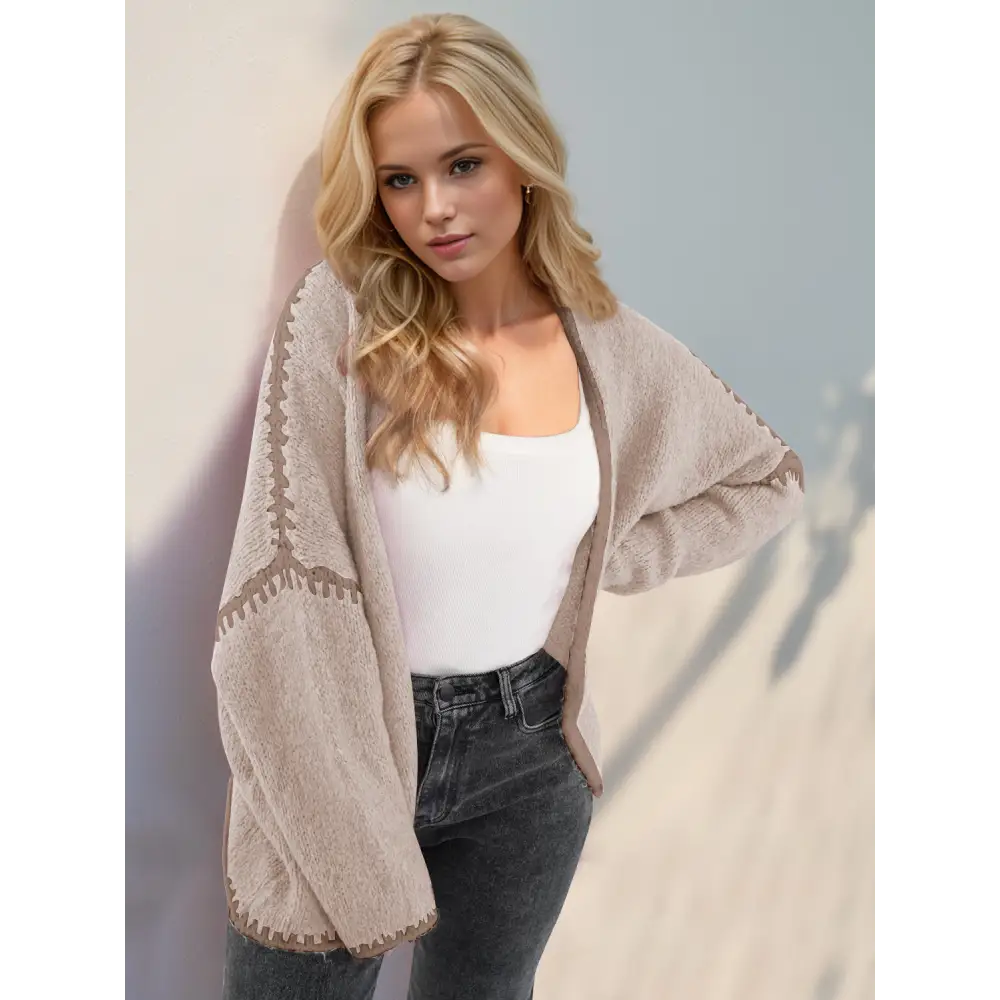 Timeless designer clothing chic double take contrast cardigan for luxury fashion $34.99 a quintessential basic style