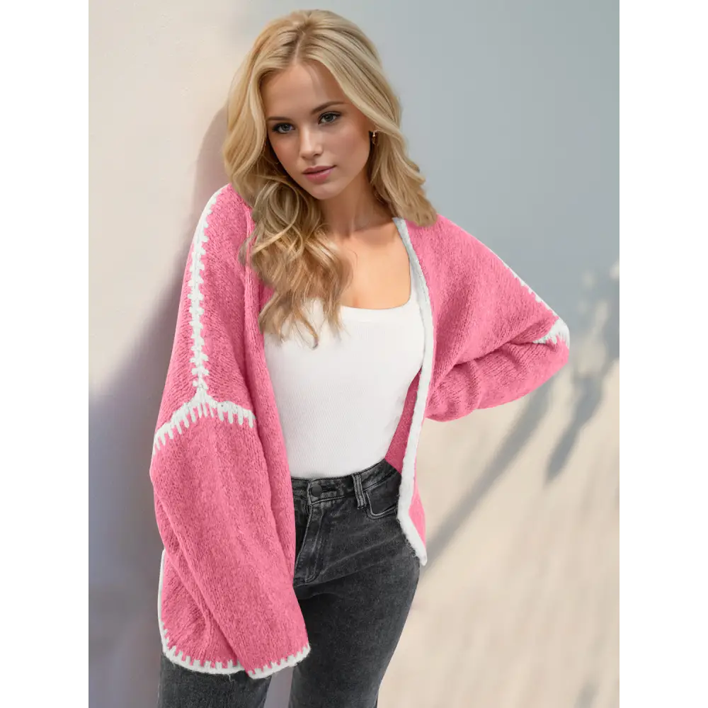 Timeless designer clothing chic double take contrast cardigan for luxury fashion $34.99 a quintessential basic style