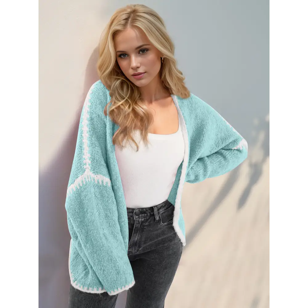 Timeless designer clothing chic double take contrast cardigan for luxury fashion $34.99 a quintessential basic style